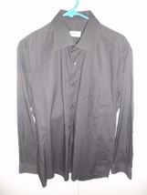 Brioni Men&#39;s Size Large Gray Long Button Front Shirt 40-41 - £87.79 GBP