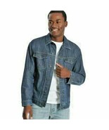 Wrangler Jacket Denim Men&#39;s Blue Size L Jean Coat New  - £31.37 GBP