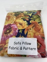 Sofa Pillow Fabric and Pattern Floral Blue, Pink Yellow Floral Pattern - £7.63 GBP