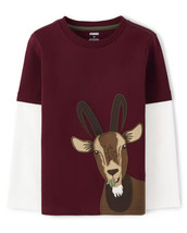 NWT Gymboree Boys Size 5T 6 COUNTY FAIR Layered Goat Long Sleeved Tee NEW - £12.58 GBP