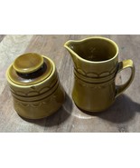 Vintage Homer Laughlin Creamer And Sugar bowl Golden Harvest MCM HLC - $24.07 CAD