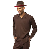 Men's MONTIQUE Two Piece Set Walking Leisure Suit Long Sleeves 1641 Brown image 6