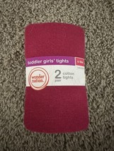 Wonder nation Girls’ Flat  Rib Tights , 2- Pack . Size 6-18 Months - $5.44