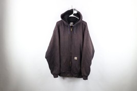 Vintage 90s Carhartt Mens 3XL Thrashed Spell Out Lined Heavyweight Hoodie Jacket - £78.41 GBP
