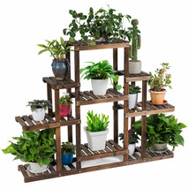 Costway 6-Tier Flower Wood Stand Plant Display Rack Outdoor Indoor Displ... - £86.40 GBP