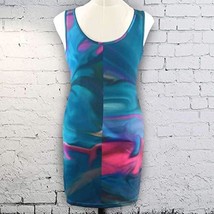 Blue Sleeveless Spandex Pencil Short Mini Dress Plus Size L, Hawaiian Sc... - £30.68 GBP