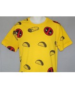 Deadpool Mens Size Medium Taco T-Shirt NEW Marvel Comics Book movie Yellow - £14.73 GBP
