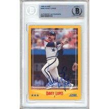 Davey Lopes Houston Astros Auto 1988 Score Baseball Beckett BAS Autograph Slab - £62.92 GBP