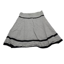 Merona Skirt Womens 10 Black White A Line Pinstripe Midi Cotton Back Zip - £17.97 GBP