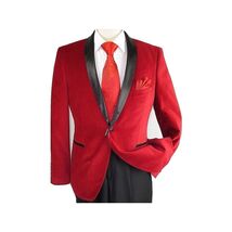 Mens Adolfo Velvet Dinner Jacket Shawl Satin Stage singer 3016J Christmas Red image 2