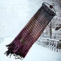 D&amp;Y Softer Than Cashmere Scarf Shawl 12X64 Zig Zag Purple Fringed Wrap W... - $228.85 MXN