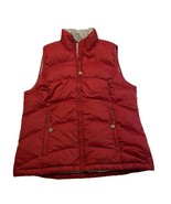 LL Bean Goose Down Puffer Full Zip Vest Misses Small Red Zippered Pockets  - $33.87