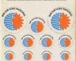 Pan Am Goes National Airlines Sheet of Interim Logo Stickers 1980 - $47.52