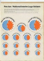 Pan Am Goes National Airlines Sheet of Interim Logo Stickers 1980 - £37.98 GBP