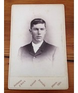 Antique WD McGlennen Dashing Photo of Handsome Young Man Cabinet Photograph - £46.85 GBP
