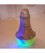 Vintage Uranium Glass Salt Shaker Aluminum Top lid green MCM teardrop mo... - $30.00