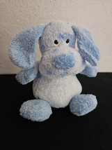 Russ Polka Dot Puppy Dog Plush Stuffed Animal Blue Spots Rattle Small - £31.52 GBP