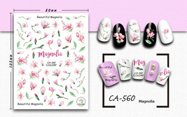 Nail art 3D stickers decal magnolia buds twigs green leaves CA560 - £2.50 GBP