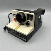 Vintage Polaroid One Step Land Camera W/Strap Untested Rainbow Stripe UN... - $24.46