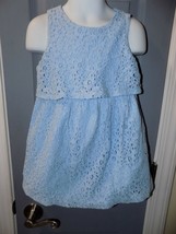 JANIE AND JACK Blue Eyelet Flower Dress Size 24 Months Girl&#39;s EUC - £16.14 GBP