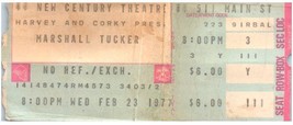Vintage Marshall Tucker Fascia Concerto Ticket Febbraio 23 1977 Buffalo Nuovo - £36.06 GBP