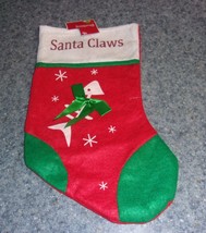 Cat Christmas Stocking Santa Claws Design 12 In Good Kitten Gift Item Brand New - £9.47 GBP