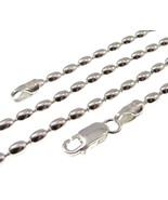 Solid 925 Sterling Silver Italian Oval Bead Rice Bead Chain Necklace or ... - £18.63 GBP+
