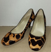 Talbots Animal Print Pumps Shoes Heels CALF HAIR 7.5B Leopard Black Brown - £23.41 GBP