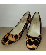 Talbots Animal Print Pumps Shoes Heels CALF HAIR 7.5B Leopard Black Brown - £23.39 GBP