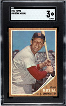Stan Musial 1962 Topps Baseball Card #50- SGC Graded 3 VG (St. Louis Cardinals/H - £47.86 GBP