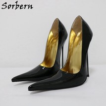 16Cm Sexy Female Pump Steel High Heel Shoes Pointed Toes Slip On Stilettos Fetis - £339.13 GBP