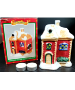 World Bazaars Holiday Christmas House Ceramic Votive Candle Holder 1 - £15.51 GBP