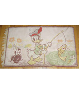 VINTAGE MID-CENTURY “DONALD DUCK FISHING” WOVEN PILE RUG/CARPET-BELGIUM-... - $733.85 MXN