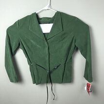 Vintage R &amp; K Originals Blazer Jacket Size 18 Olive Green Faux Suede Str... - $16.56
