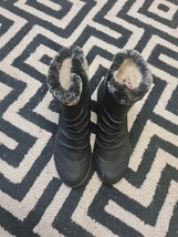 Rieker Ankle  Ladies Zips Black Fur Boots Women Size 38eur 5uk - £27.44 GBP
