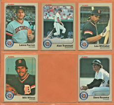 1983 1984 1985 Fleer Detroit Tigers Team Lot Lance Parrish Alan Trammell Whitake - £4.52 GBP