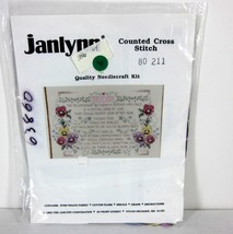 JANLYNN  80-211 &quot;MOM&quot; COUNTED CROSS STITCH KIT USA 1993 NEEDLECRAFT KIT ... - £22.25 GBP