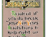 New Years Resolution Resolved if you Keep Resolving Humor Unused DB Post... - $4.90