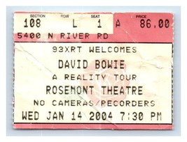 David Bowie Concert Ticket Stub January 14 2004 Chicago Illinois - £30.58 GBP