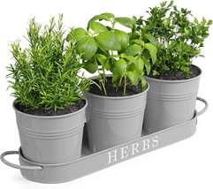 Barnyard Designs Farmhouse Herb Garden Planter Indoor Planter Set With, Set/3 - £29.56 GBP