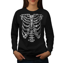 Wellcoda Art Skeleton Bones Skull Womens Sweatshirt - $36.10+