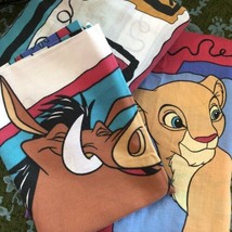 VTG Disney The Lion King Twin Size Complete Bed Sheet Set Flat Fitted Pillowcase - £56.40 GBP