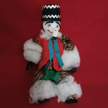 Pinecone Christmas Snowman Large 14&quot; Vintage Figure Pipe Top Hat Outfit - £27.02 GBP