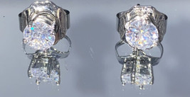 NEW CZ by Kenneth Jay Lane Clear Solitaire Silver Crystal Stud Earrings 6mm - $36.14