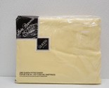 Vintage LADY PEPPERELL Queen Fitted Sheet Yellow Muslin No Iron - New NOS - $17.81