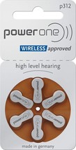 Power One Size 312 Hearing Aid Battery No Mercury, 60 Batteries - £23.97 GBP