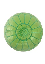 Moroccan leather pouf, round pouf, berber pouf, Light Green with Green e... - £54.13 GBP