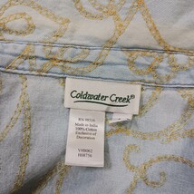 Vintage Coldwater Creek RN#98516 Women's XL Blue/Gold Cotton Button Up Shirt image 5