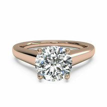 0.25CT SI1/F Round Cut Lab Diamond Solitaire Engagement Ring 14K Rose Gold - £435.80 GBP
