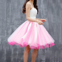 White Pink Tutu Tulle Skirt Outfit Custom Plus Size Ballerina Skirt image 1